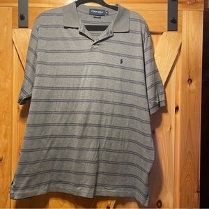 Polo by Ralph Lauren Gray Striped Men's golf polo shirt size XL